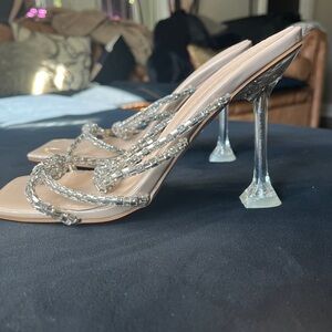 Elegant Beaded Strappy Heels